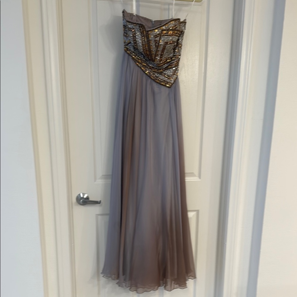 Terani Couture Strapless Gown with Sequin Bodice